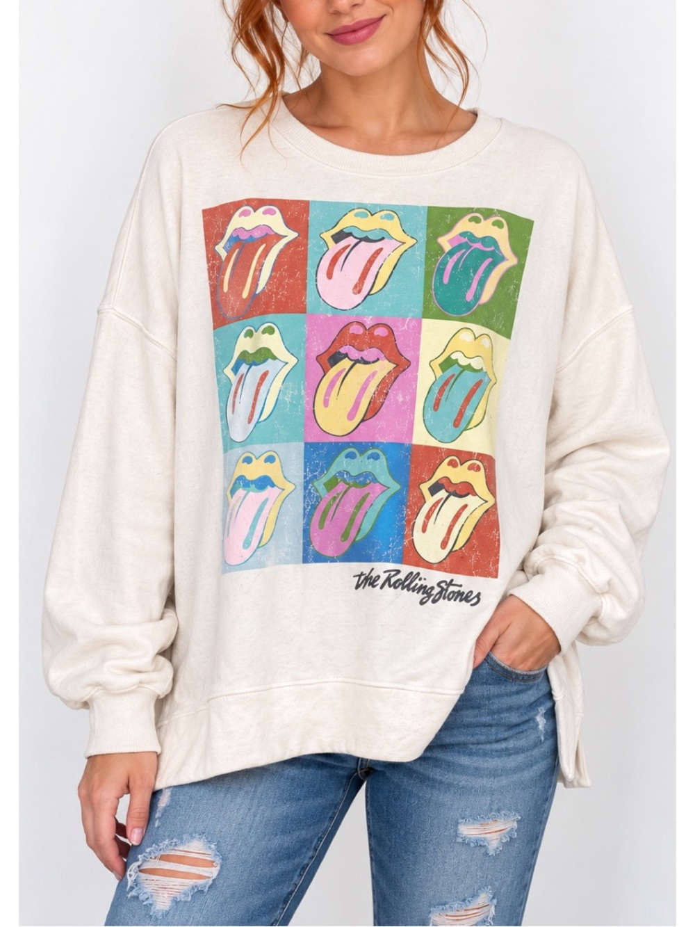 The Rolling Stones cream crewneck sweatshirt